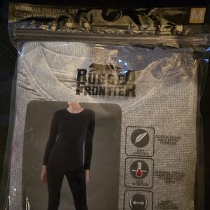 Women's Gray Thermal Set With Pants And Top